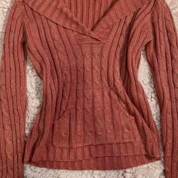 Y2K Duck head coral vneck sweater - Picture 4 of 8